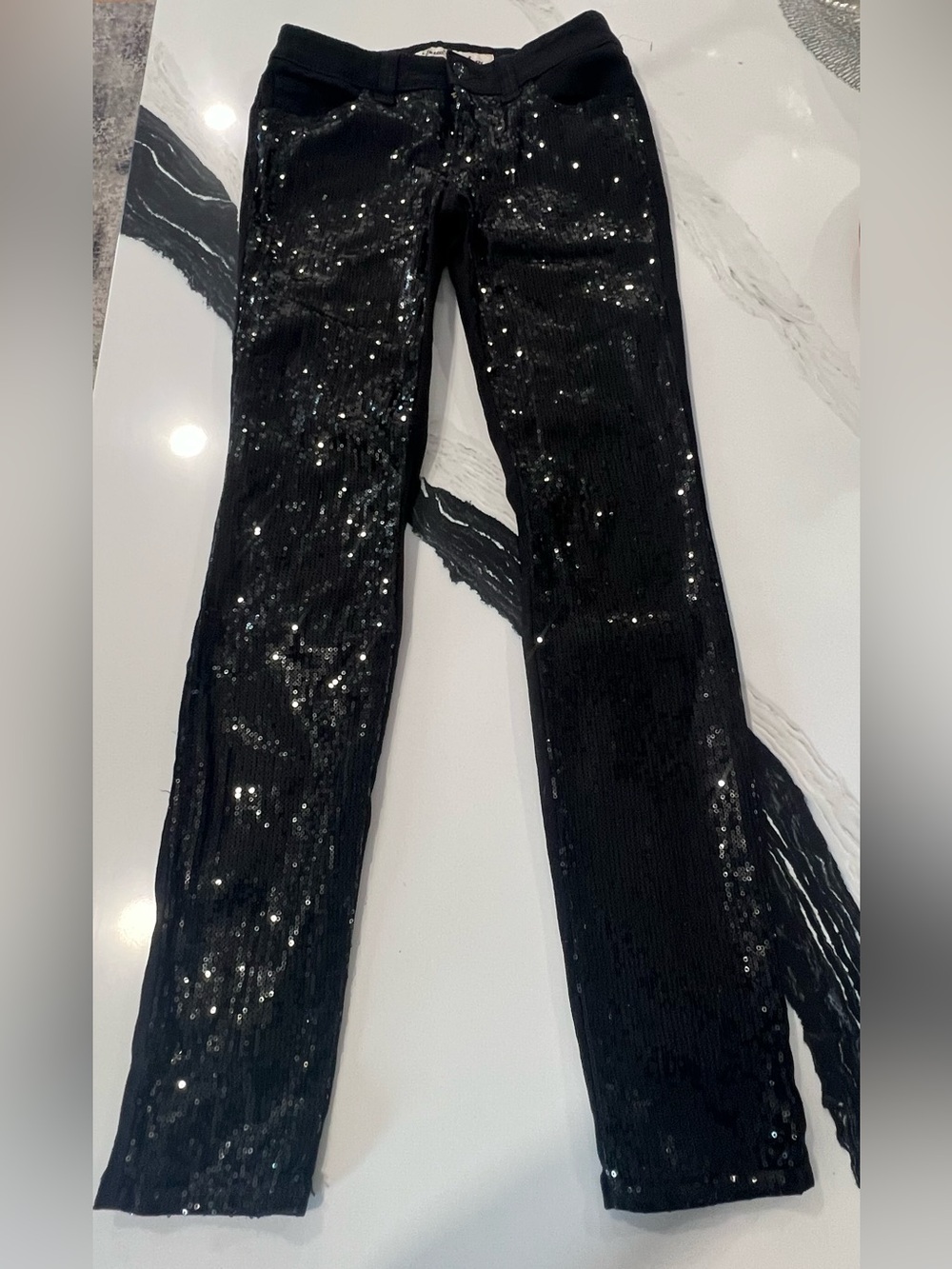 True Freedom Black Denim Sequin Pants